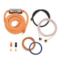 VOLT/0 0AWG (53mm) 150A ANL Fused Prewired & Crimped 5m Super Flexible Amplifier Wiring Kit (30%OFC/2989 Strand)